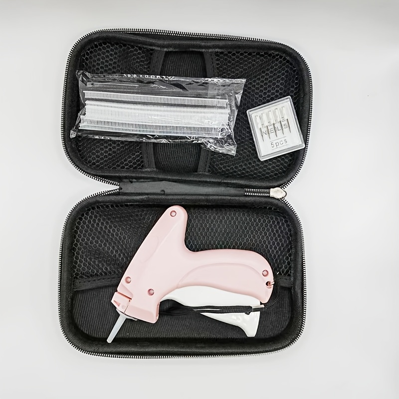 TEMU Clothing Tag Gun Kit With Hard Storage Case, Includes 2000 Tag Fasteners (1000 Black & 1000 White) And 6 Steel Needles, Garment Label Gun For