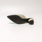 womens solid color pointed toe heel block heel slip on fabric upper daily casual shoes breathable for women
