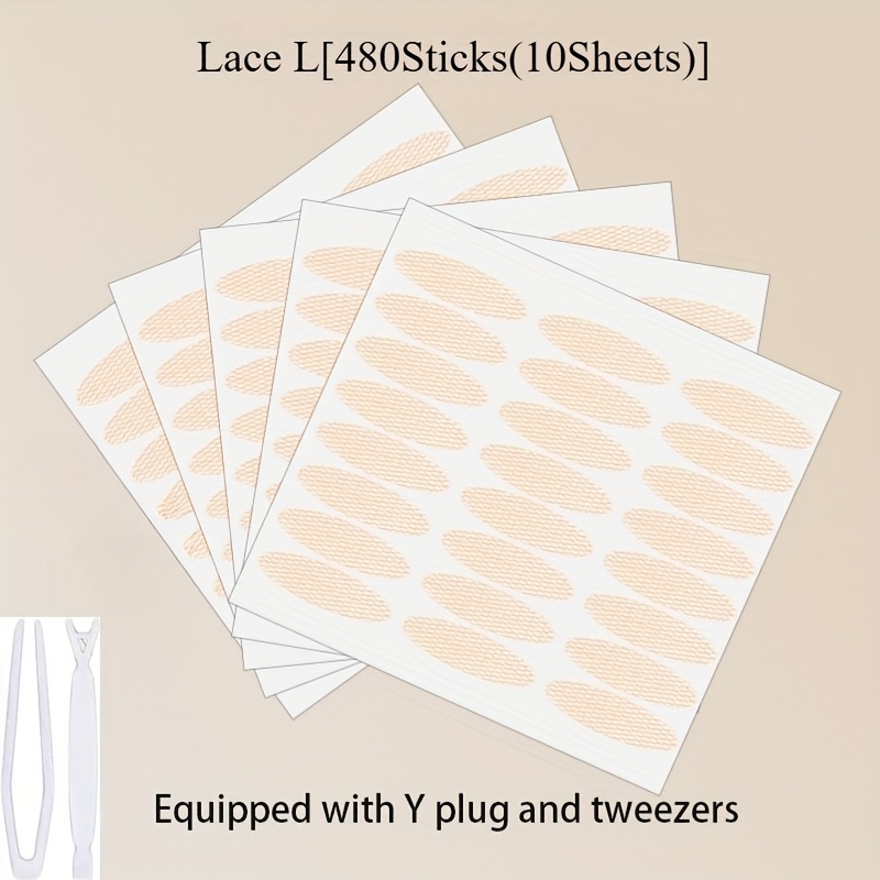 TEMU 480sticks Instant Lace Double Eyelid Tape - And Durable Adhesive, Hypoallergenic Suitable For All Light Beige , Improves Eye Shape Without Smudging Or Leaving Residue, Beauty Enhancement