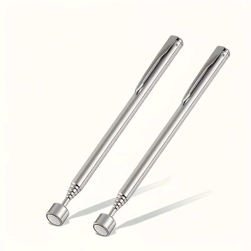 TEMU 2pcs 3-in-1 Stainless Steel Telescopic Magnetic Tool - Manual Rod, Suitable For 10 , Ideal For Hard-to-reach Areas, No Batteries Required,