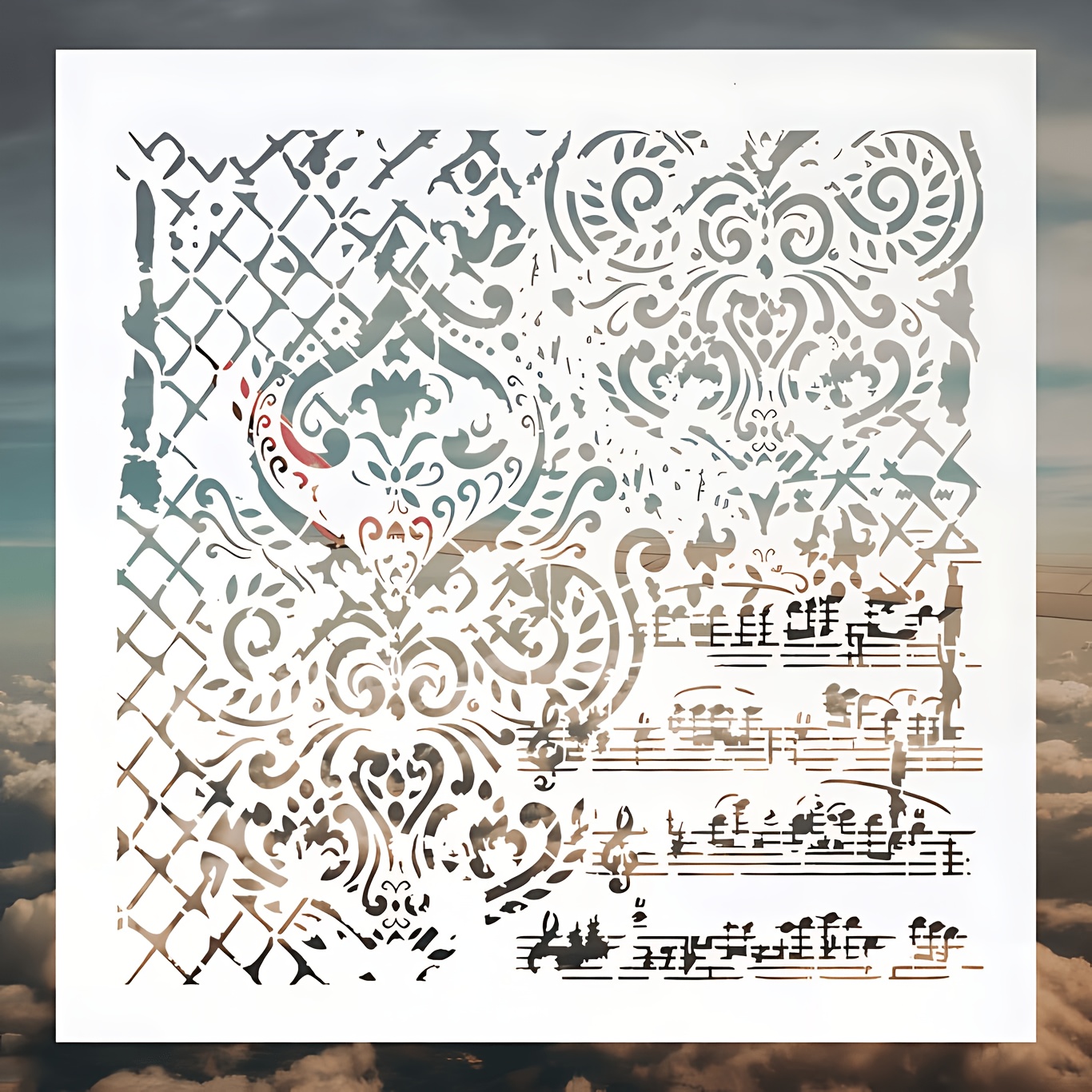 TEMU Template per pittura con e motivo persiano retr簷, stencil riutilizzabile per pittura, scrapbooking, mobili, tela e progetti creativi