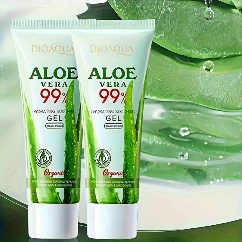 2 buc. Aloe 99% Hidratant și Gel, Cremă Facială Hidratantă Neutră, Fără Alcool, Aromă de Aloe, Acid Citric și Niacinamidă, Glicerină, Potrivită pentru Toate Tipurile de Piele