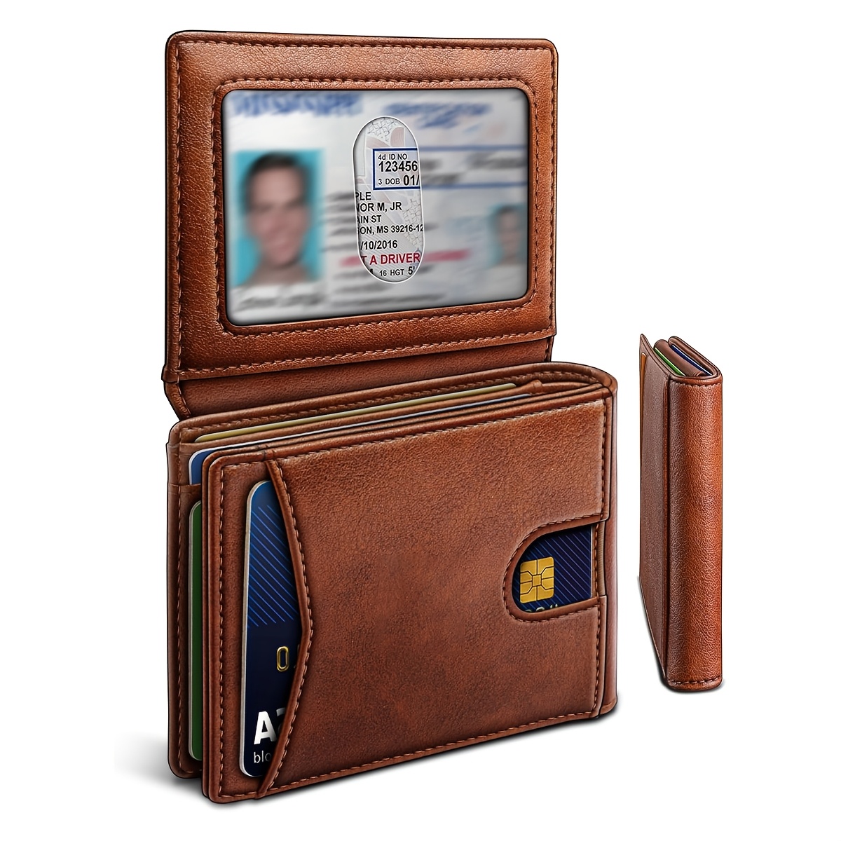TEMU Portafoglio da con per contanti, 2 finestre per documenti d', 13 scomparti per carte, , frontale, porta carte, RFID, clip per da