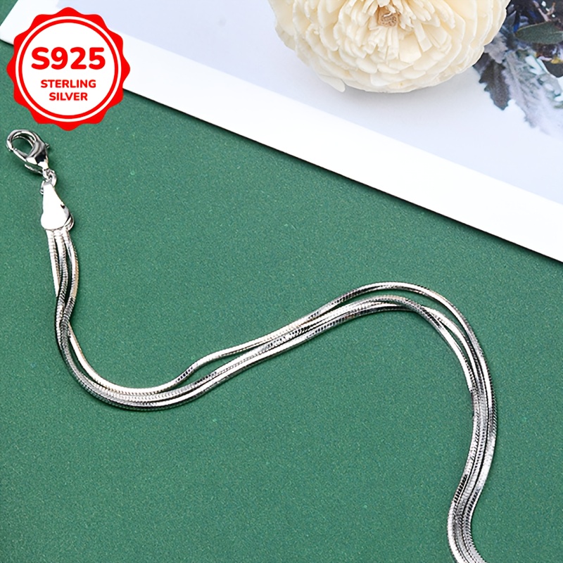 Sterling Silver Snake Bone Bracelet Hypoallergenic & Stylish Minimalist