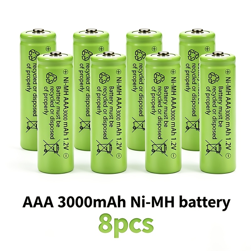 TEMU 4/8pcs Ni-mh Rechargeable Batteries, 1.2v Aaa, 3000mah. Durable And Long-lasting. Suitable For Remote Controls, Alarm Clocks, Doorbell, Gamepads