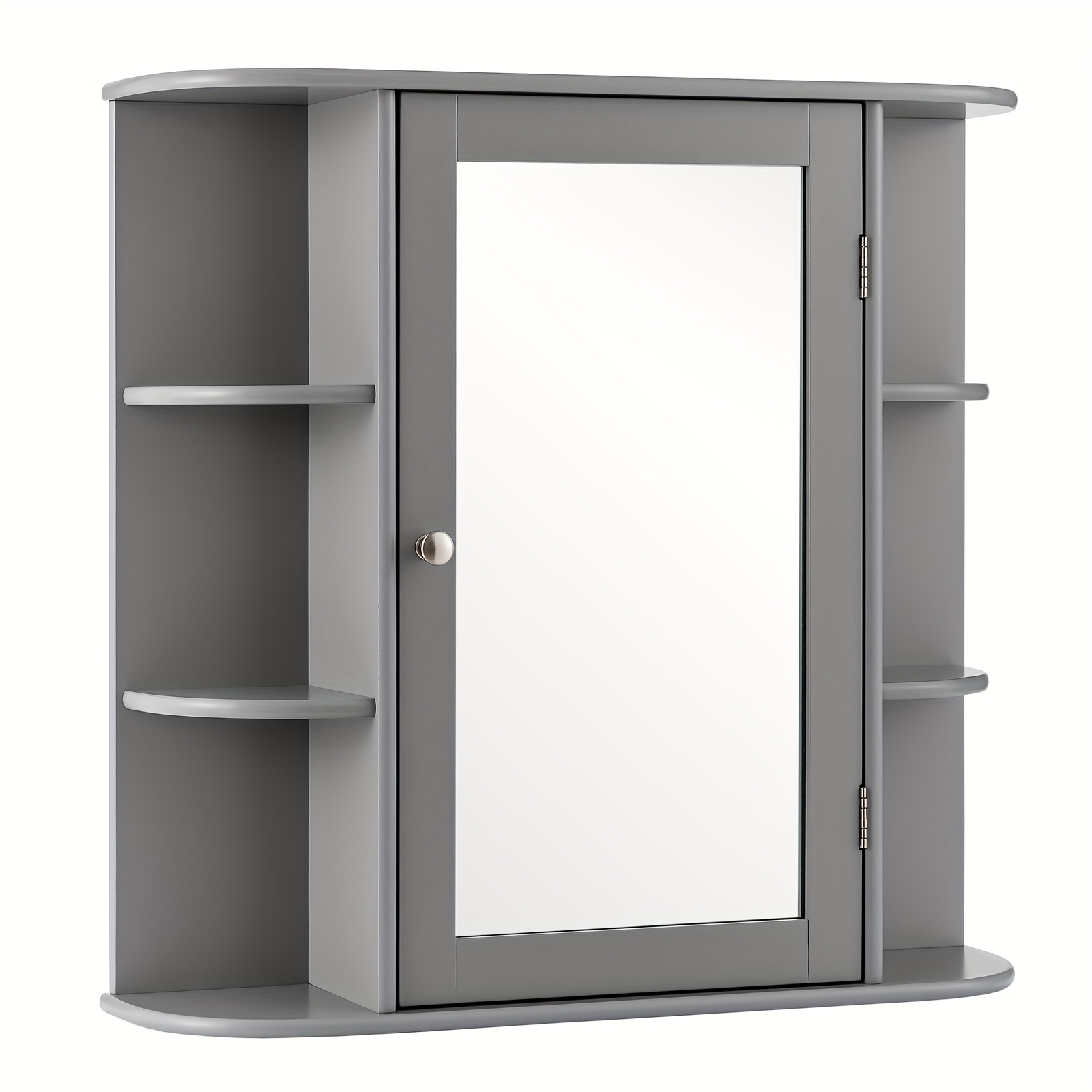 Image of Bathroom Medicine Cabinet W/ Mirror, Wall Mounted Storage Cabinet W/ Mirror Door, Open Shelves & Adjustable Shelves, Wall Cabinet For Bathroom Laundry Room Entryway, 66 X 16, 5 X 60 Cm