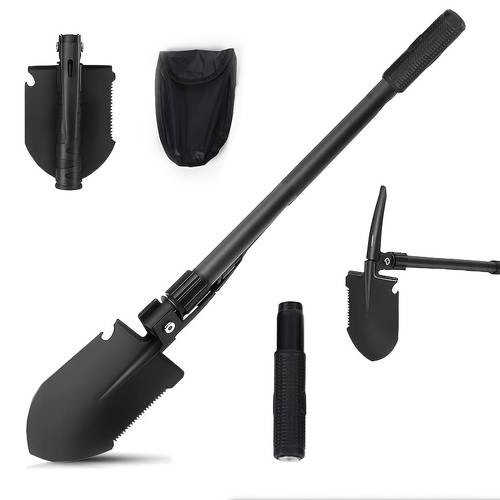 ultralight 1pc folding shovel made of durable stainless steel suitable for camping hiking and sturdy construction