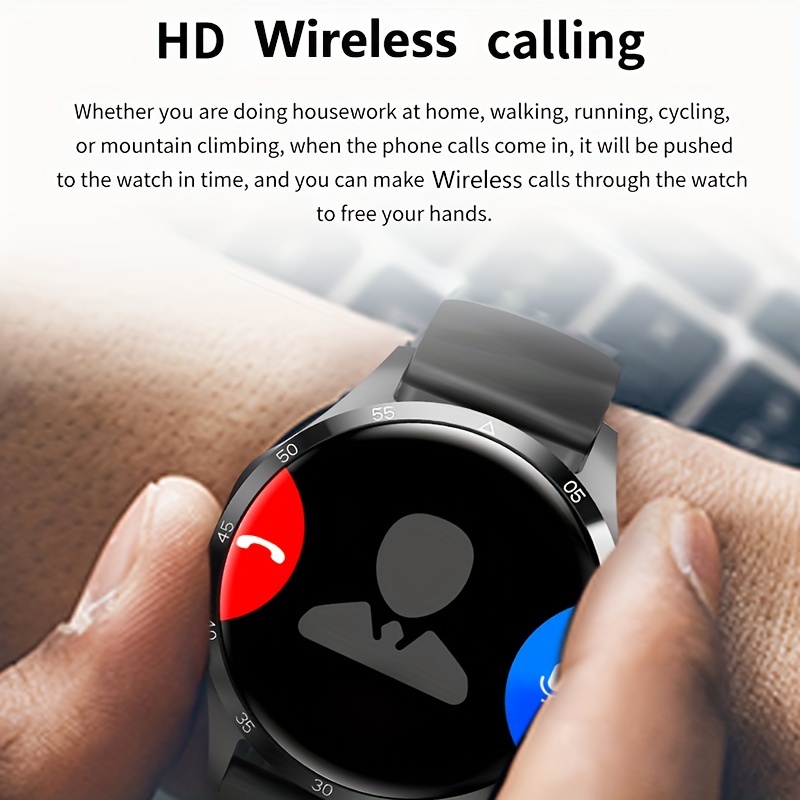NFC Smart Watch For Men, GPS Motion Trajectory AMOLED 360*360 HD Screen, AI Voice Wireless Call, Compass Sport Fitness Tracker Smart Watches_voghion.com
