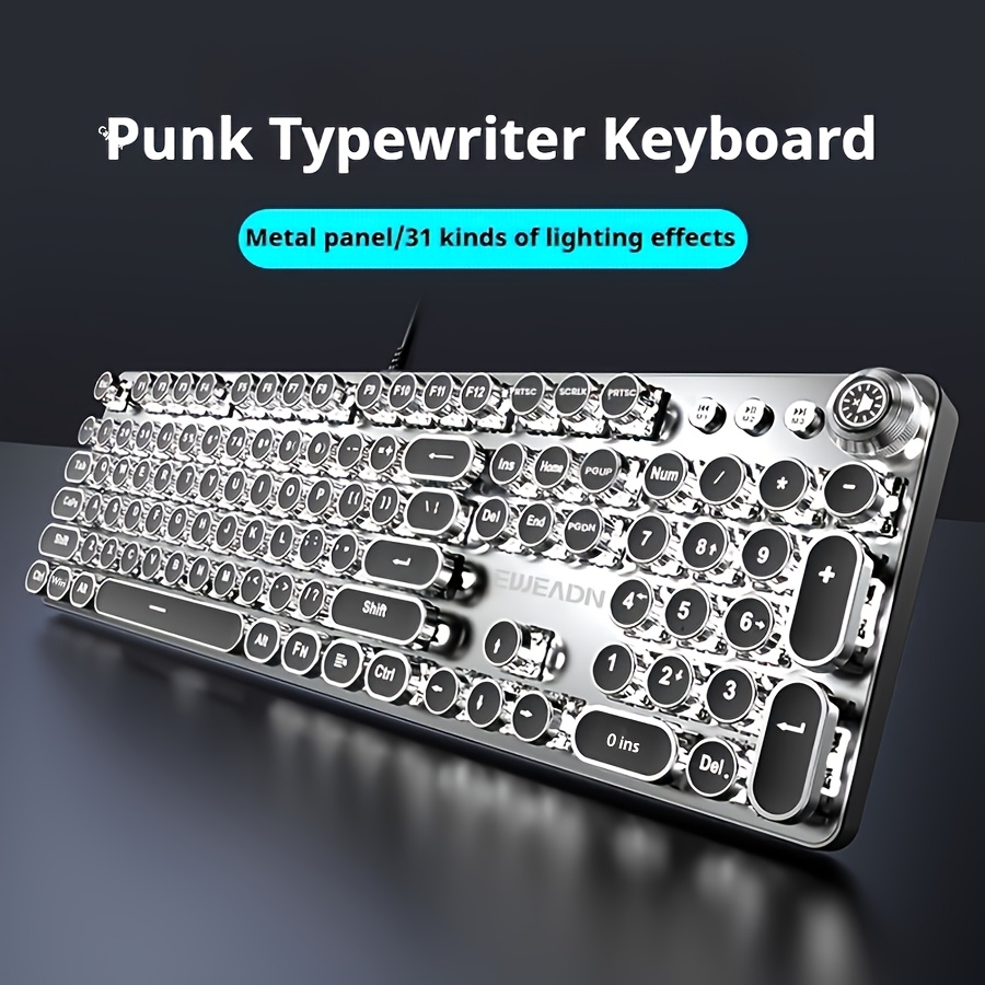 Clavier gaming mécanique eweadn style machine à écrire rétro_voghion.com