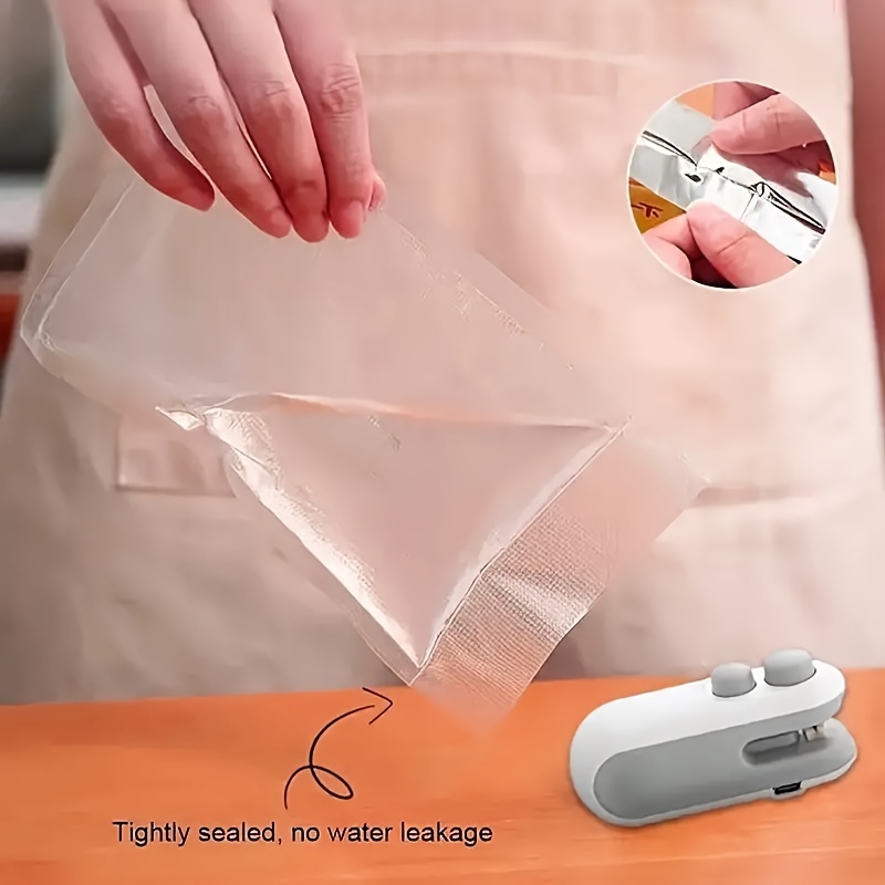 compact usb rechargeable snack bag sealer   hot vacuum sealer with cutter blade abs plastic manual operation 16w power 155mah lithium battery food storage   plastic bags freshness preservation details 6