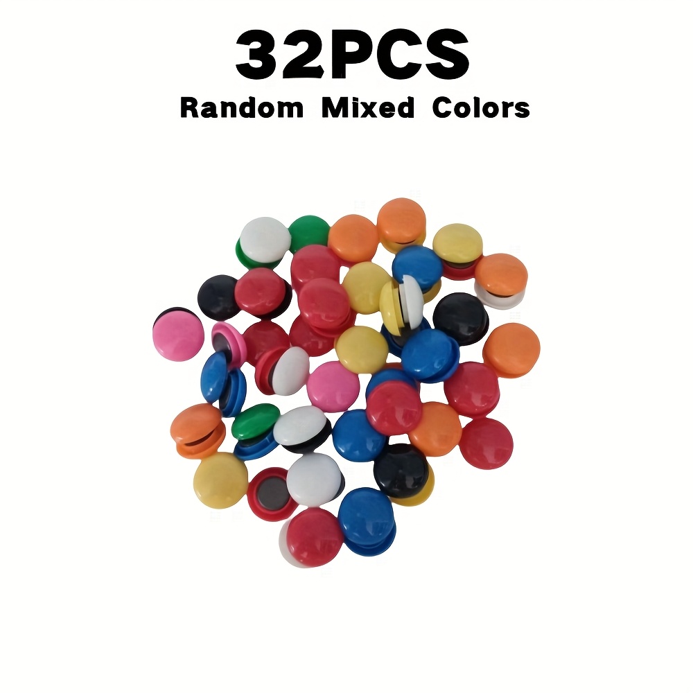 Image of 8/16/32pcs Colorful Round Magnets - Cute Kitchen Decor | Fridge Art For Home, Office, Lockers And Cabinets | Durable, , Perfect Mother's Day Gift, Random Colors