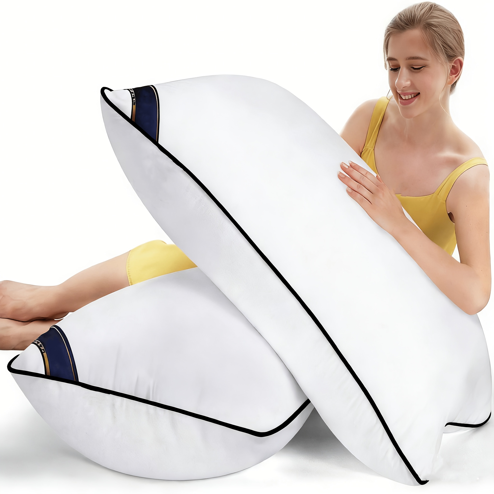 TEMU 2/4pcs Breathable Bed Pillows, Breathable Bed Pillows For Sleeping 2pcs, Queen Size Set Of 2/4, Bed Pillow For Hot Sleepers Cooling Pillow For