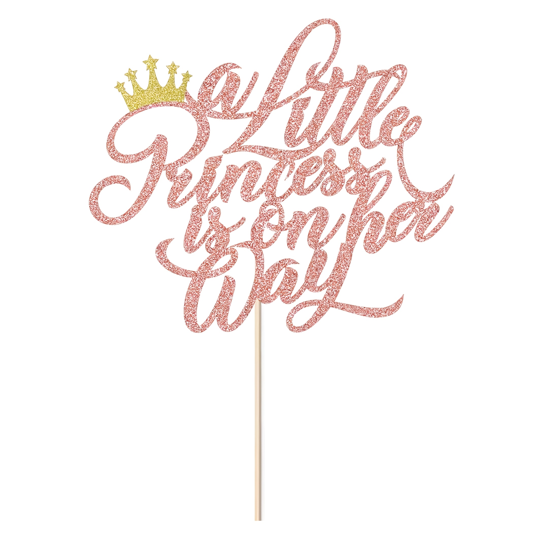 1pc Little Princess On The Toppers, Crown Girls Cake Toppers For Baby Showers, Gender Reveals, Girls Birthday Party Decorations Supplies (rose )，halloween，christmas