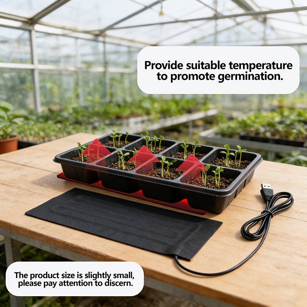 2pcs plant heating mat enhances germination rate with   temperature design usb powered ideal for indoor greenhouse seedlings hydroponics seedling growth and sowing an essential tool for indoor gardening seedlings