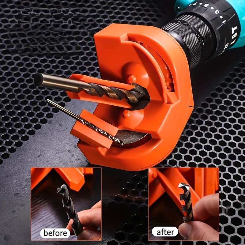 

1pc Drill Bit Sharpener, Portable Universal Grinding Tool For Chainsaw And Drill Bit, Multi-use, Durable Metal And Plastic Construction