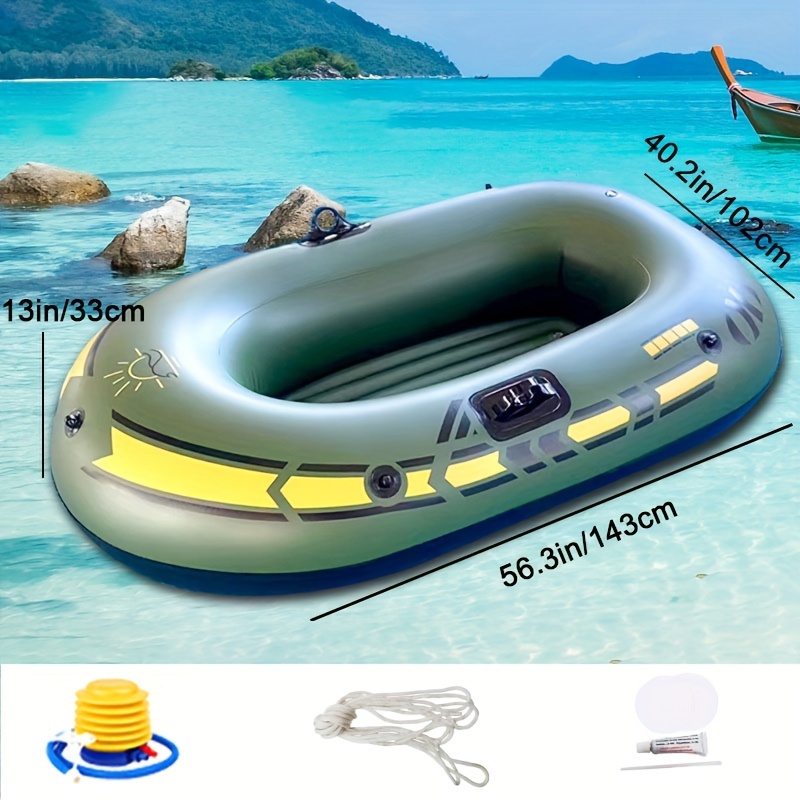 1pc Inflatable Boat Kayak For 1 2 3 People Fishing Boat Kayak Inflatable  Raft With Oars Air Valve Rope Repair Patch Manual Pump - Sports & Outdoors  - Temu
