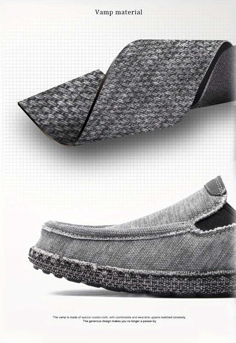 mens slip resistant slip loafers soft breathable canvas casual shoes with sole minimalist round toe suitable for daily wear office semi formal occasions year round comfortable sneakers no laces Product details 3