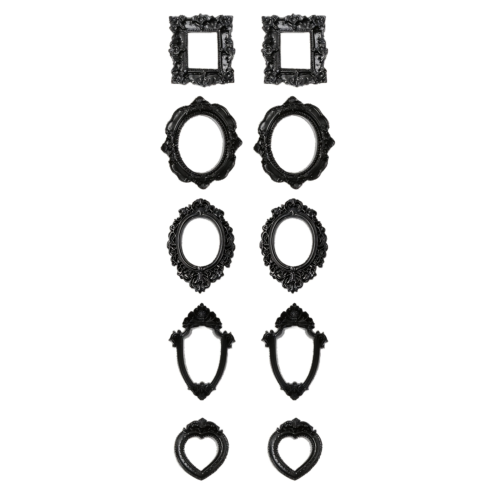TEMU Black Carved Photo Frame, A Vintage And Luxurious Decorative Frame For Nail Art, Jewelry, Necklaces, And As A Background Accessory For