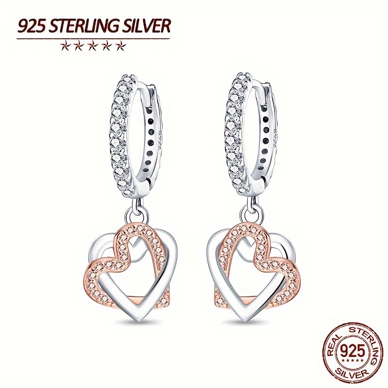 

100% 925 Pure Silvery Heart Earrings, High Quality Hypoallergenic Earrings, Suitable For Your Lover Or Girlfriend, Perfect Gift For Women. The Weight Of The Silvery Is 4 Grams