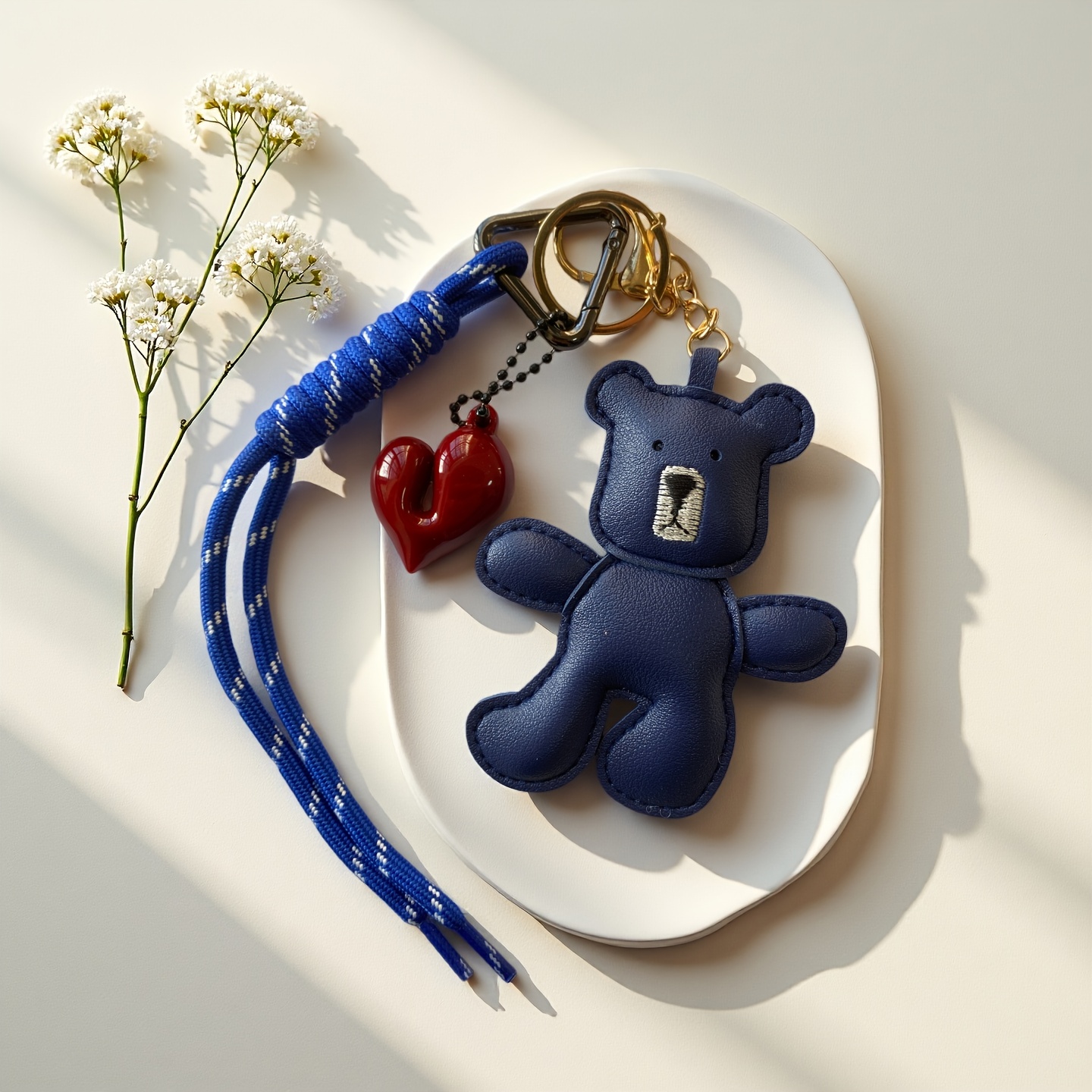 TEMU Pendentif d'ours avec cœur et décoration de corde, pendentif de décoration de sac à main de style tendance