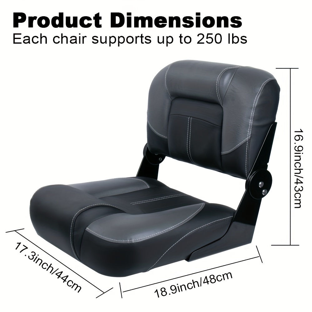 Folding Low Back Boat Seat, Padded Fishing Chair