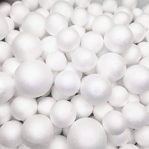 100pcs white polystyrene foam balls assorted sizes smooth glossy for art diy projects ideal for christmas decorations home crafts school activities holiday parties