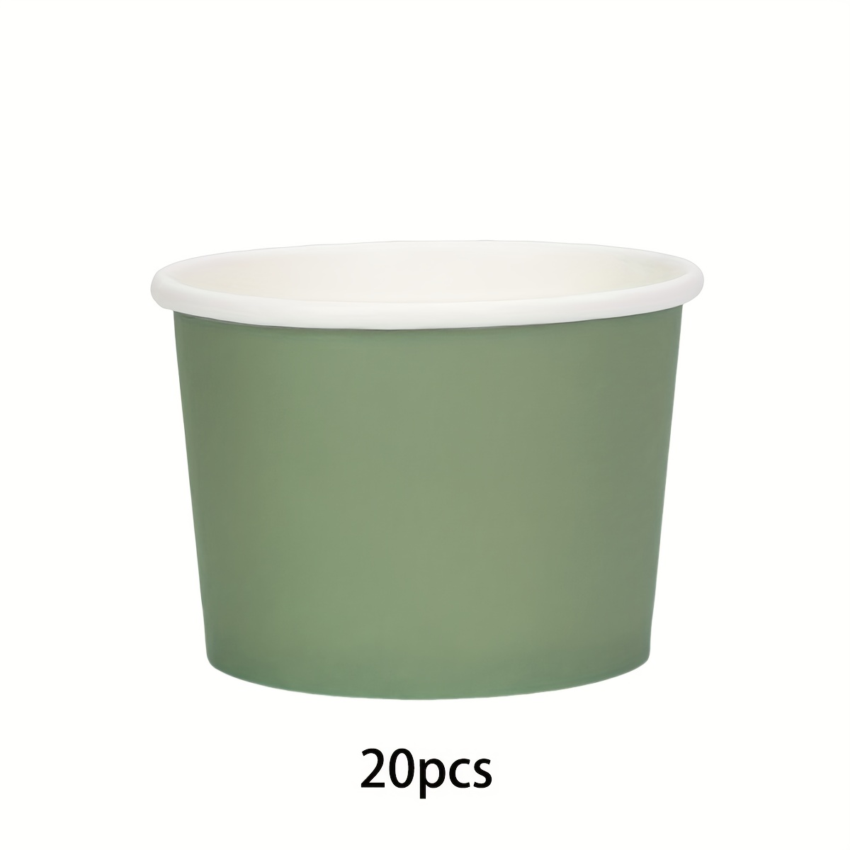 Image of 10pcs/20pcs Sage Green Paper Ice Cream Cups Dessert Bowls For Hot Or Cold Food Party Treat Cups For Birthday Baby Shower Bridal Shower Wedding Easter Party Supplies For Halloween、christmas