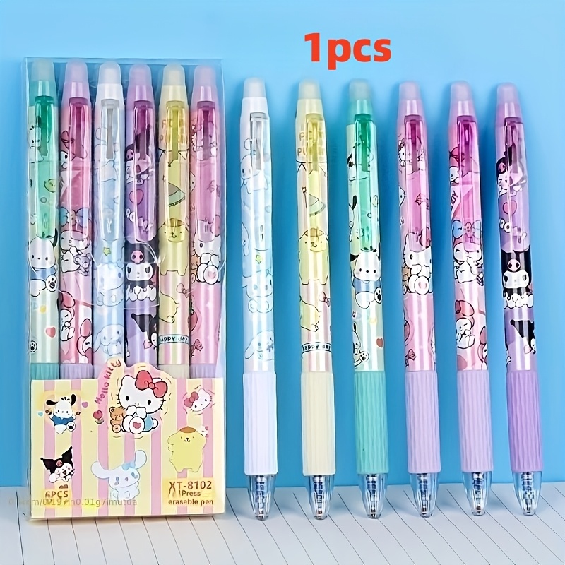 

1pc, Aléatoire Un Sanrio Hello Kitty Kuromi Melody Stylo Effaçable Limité Stylo à Bille Rond à Pression Élégant Séchage Rapide Mignon et Féminin Facile à Effacer