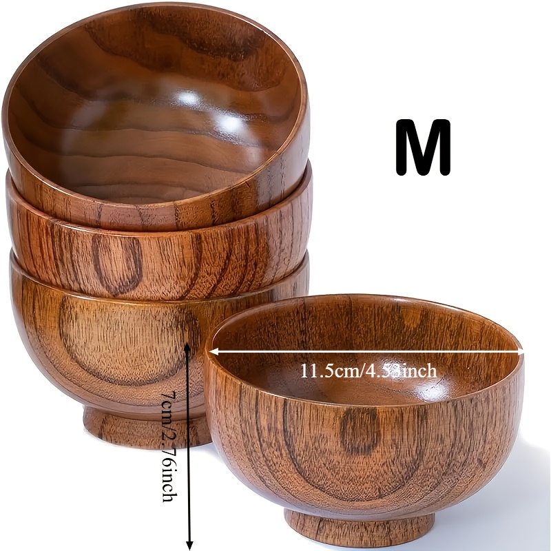 Temu – TEMU 4pcs Set, Hand-polished Bamboo Bowls, Non-slip And Durable Finger Bowls, Household Dining Salad Dipping Sauce Bowls, Decorative Bowls For Cooked