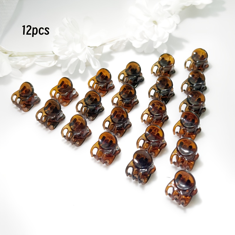 12pcs Plastic Hair Clips For Princess Heads