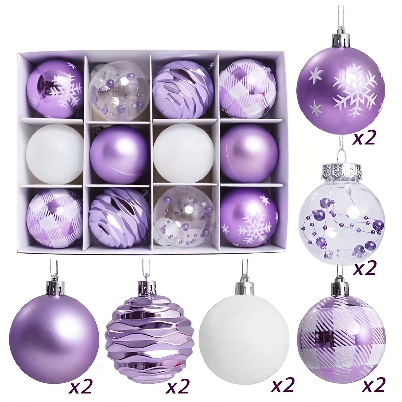 12 szt. Nieregularne, malowane kulki bożonarodzeniowe 6 cm, dekoracje choinkowe, wiszące ozdoby, pudełko prezentowe…: retailer-supplied image