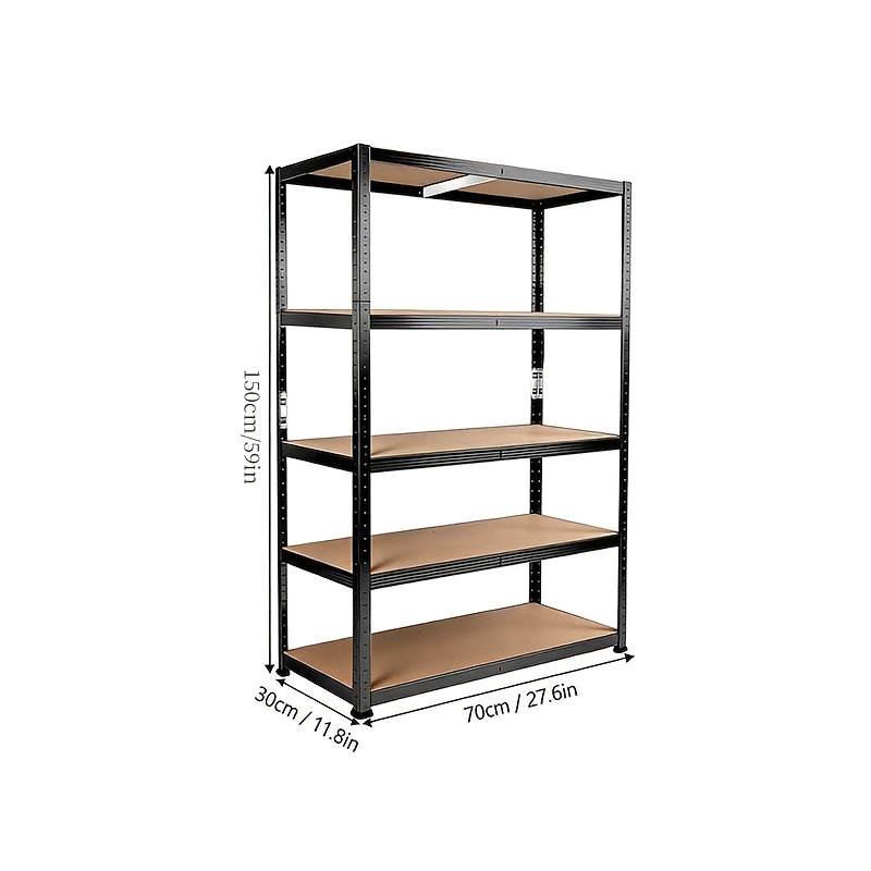 TEMU 1 Heavy-duty 3/4/5 Tier Adjustable Golden Metal Storage Rack, Storage Shelves, Basement Shelves, Workshop Shelves, Warehouse, Basement, Pantry,