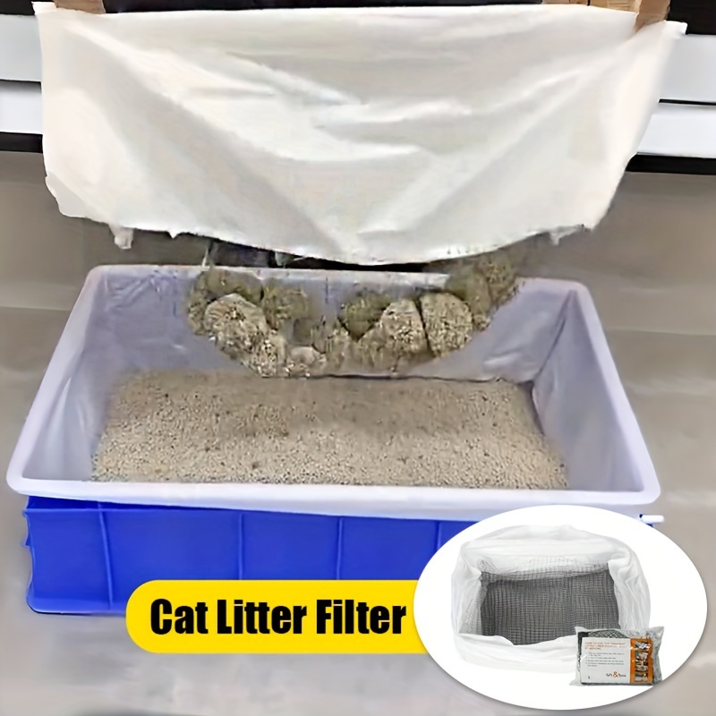 

10pcs/set Reusable Cat Feces Filter Cat Litter Box Liner Tray Hands Free Pet Cat Excrement Liners With Filter Net Pet Hygienic Litter Box Liners