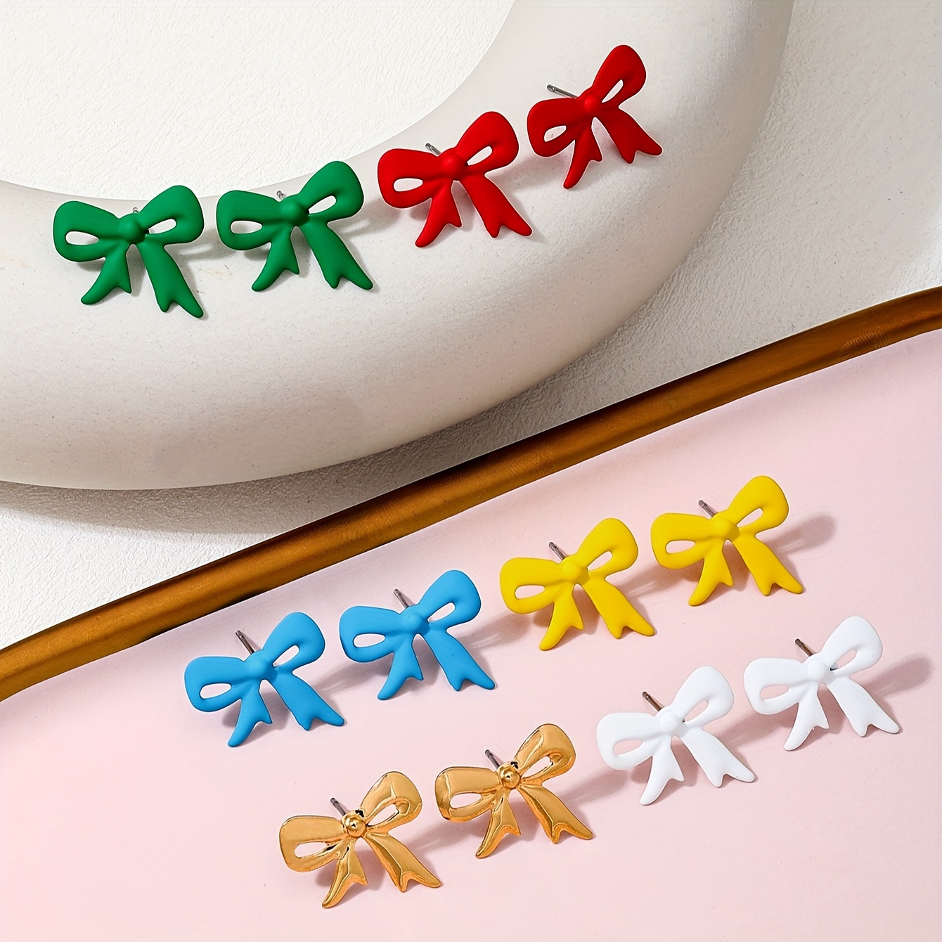 

6pcs Bowknot Earring Set - Alloy For & ,