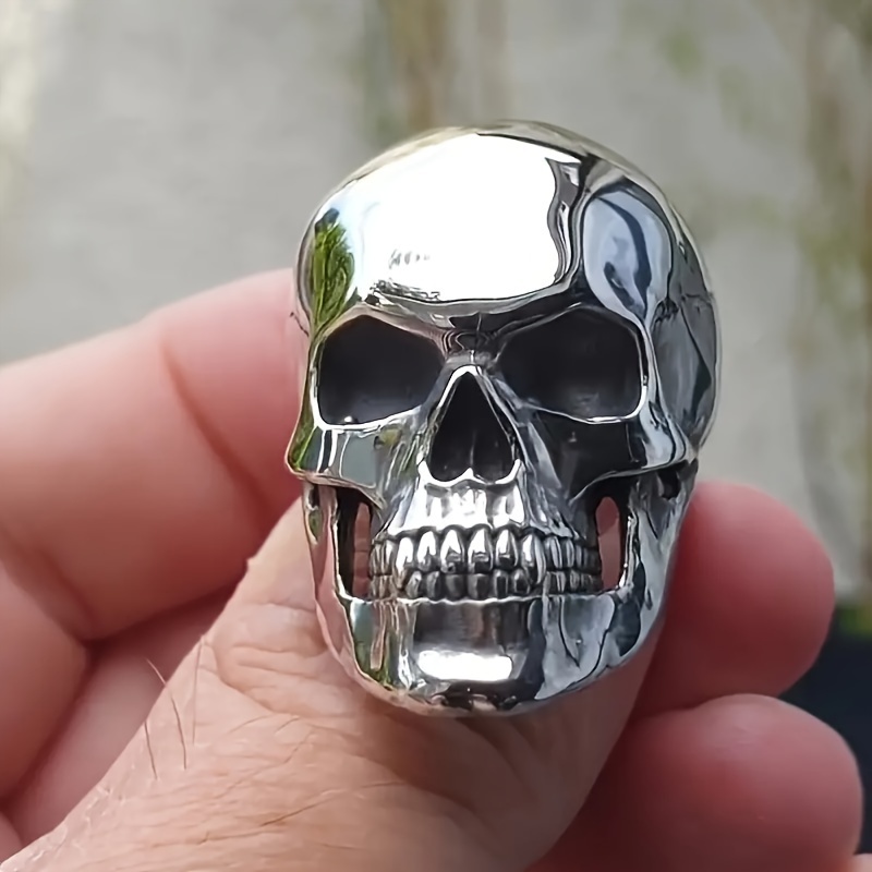 mens gothic punk skull ring made of titanium steel ideal for bikers and punk enthusiasts