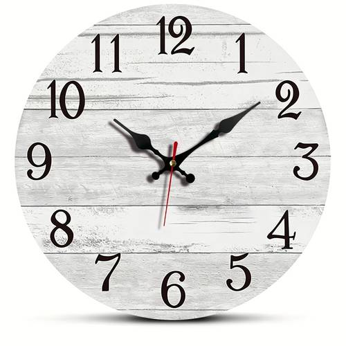 1 runde wanduhr, schlichte uhr mit holzmaserung, minimalistische anspruchsvolle wanduhr, geräuschlose, nicht tickende holzuhr, für schlafzimmer, wohnzimmer, büro, küche, badezimmer, batteriebetrieben (batterien nicht enthalten)