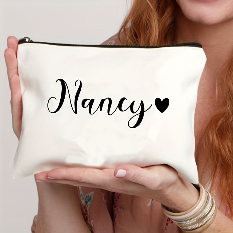 TEMU A Personalized Heart-shaped Makeup Bag, Lightweight And Suitable For Bridesmaids, Teachers, And Mothers - The Gift, Featuring A Zippered Storage