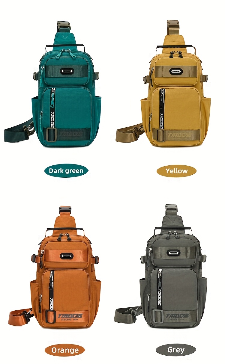 unisex chest backpack large capacity convertible crossbody handheld waist pack with multiple compartments padded shoulder straps waist clip for outdoor hiking gym travel durable casual outdoor bag 18 colors backpack for travel hiking essentials stylish outdoor gear secure zipper closure details 5