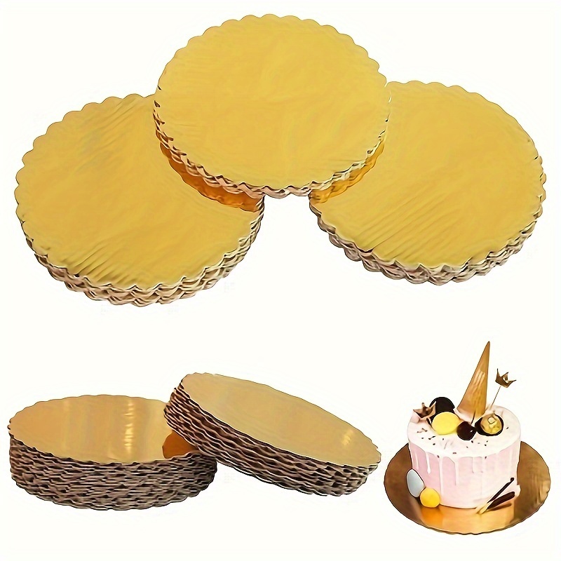 

Corrugated Boards Set Of 5 - Round Scalloped For , Oil- Disposable Plates, - For Birthdays, Christmas,