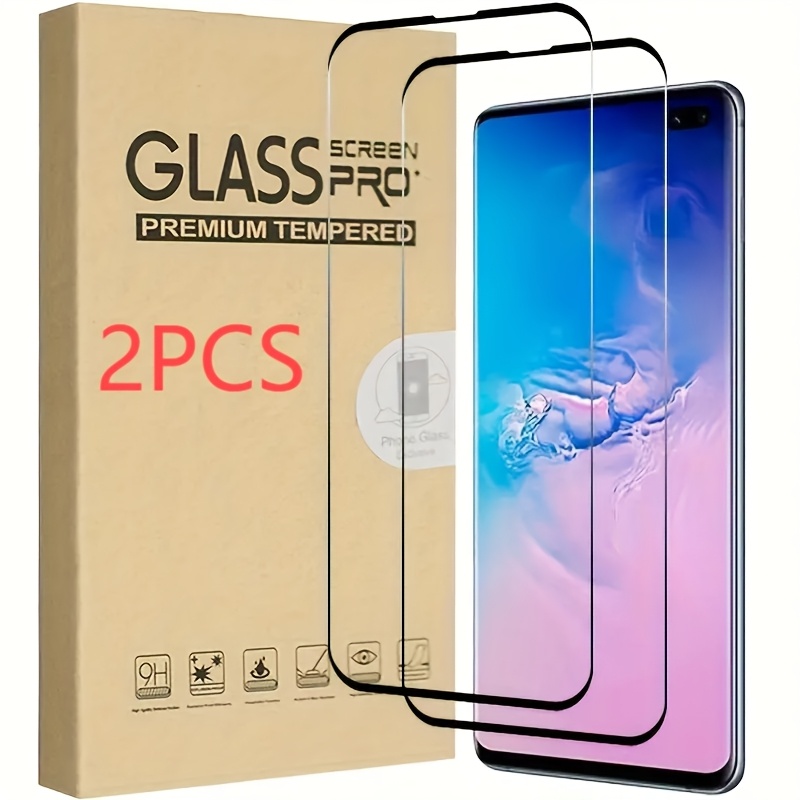 

Protecteur d'écran en verre trempé pour Samsung S10 Plus/S10 4G [Pack de 2] - Protection d'écran complète 4D incurvée lisse, compatible avec les coques, design à bord arrondi.