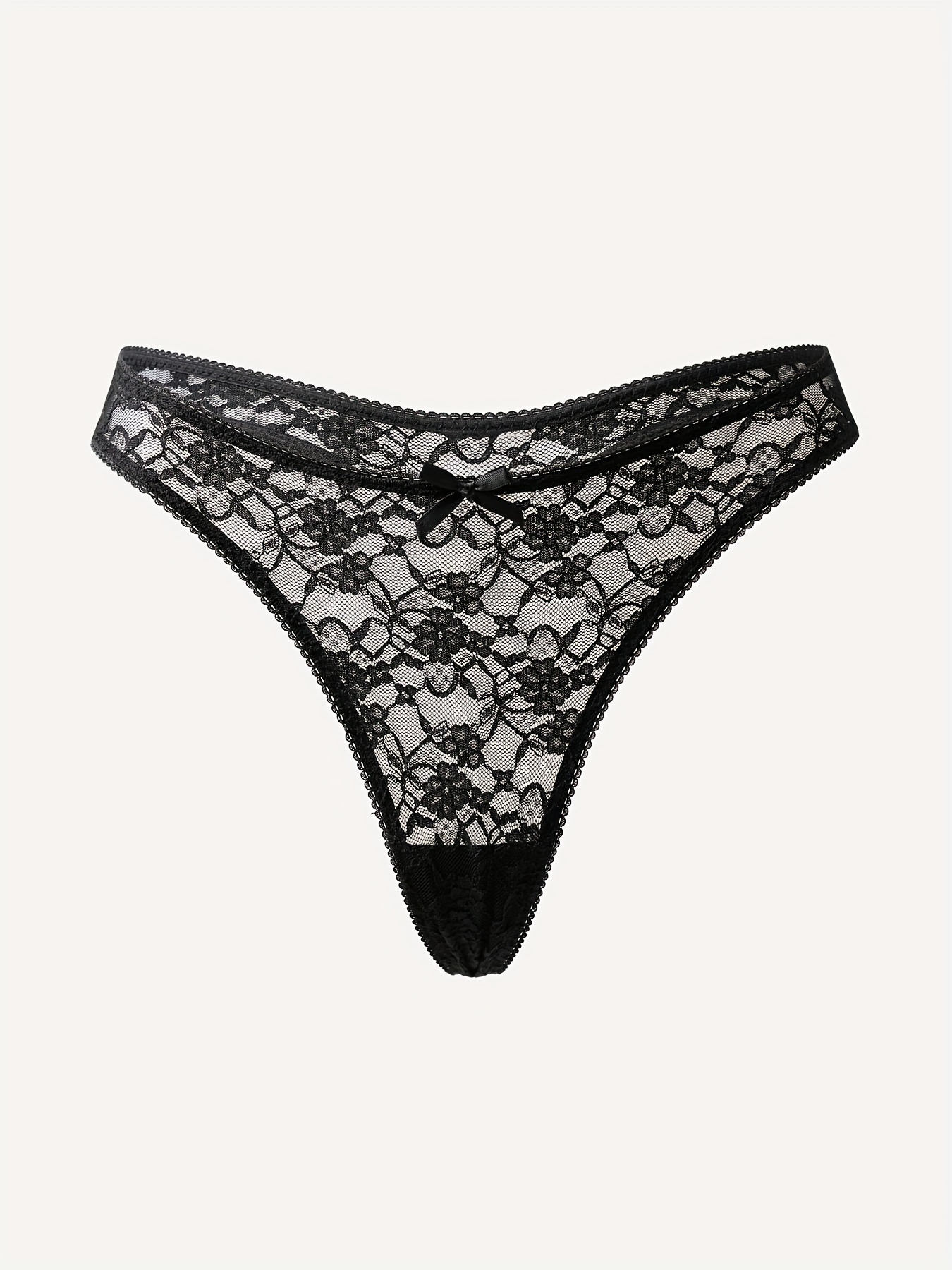 Lace Thong Vibrating Underwear with Remote - Black Italy