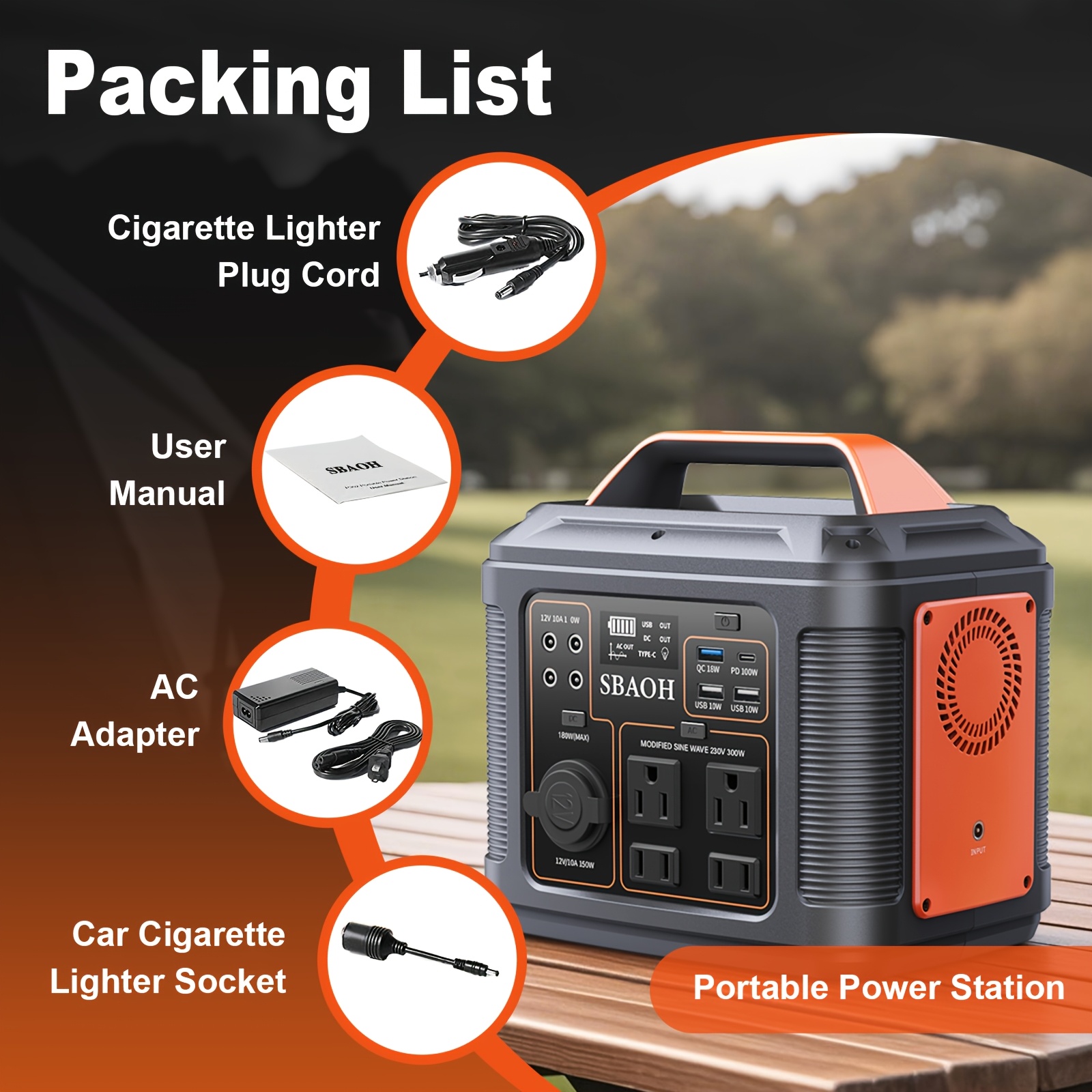 portable power station 300w 296wh 150w 155wh power - Temu