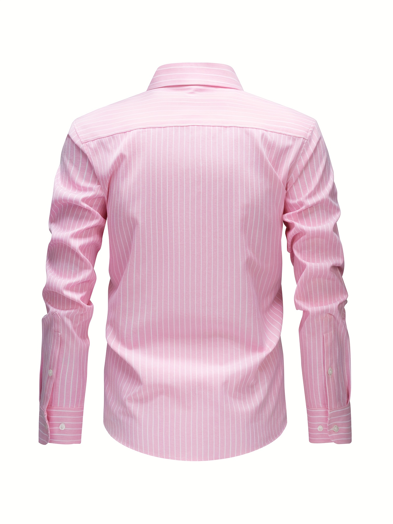 Oxford Shirts, Men'S Casual Stylish Long Sleeves, Business Loose Shirts, Button- Striped Dress Shirts, Long-Sleeve Collared Office Work Shirts with Fine Stripes, Perfect for Casual Outings And Streetwear