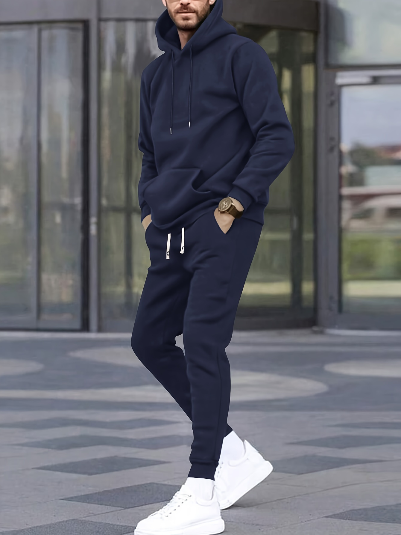 conjunto sudadera capucha pantalones hombre color Temu Ecuador