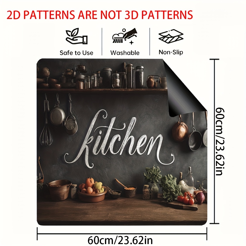 TEMU 1 stuk, 2D Plat, Rustieke Keukenblad Opstelling Oven/Fornuis Vervangend Decoratief Dekblad, Keuken Essentials voor Eerste Appartement, Perfect