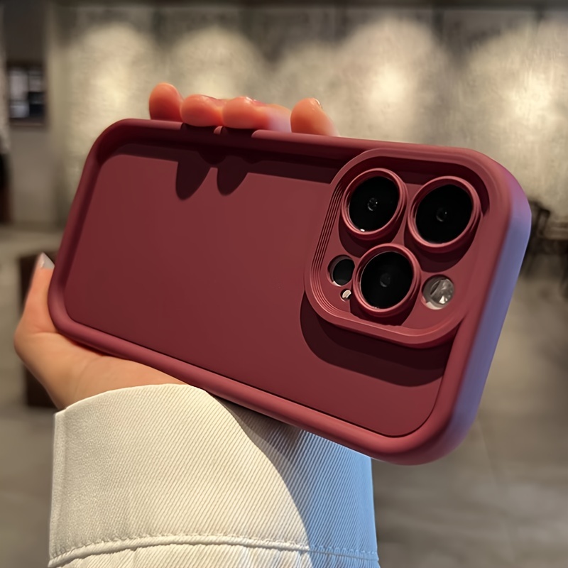 

Luxurious Solid Color Shockproof Phone Case Compatible With Apple Iphone 15, 14, 13, 12, 11 , 14, 15 Plus, Featuring Camera Protection And Accessory Coverage.