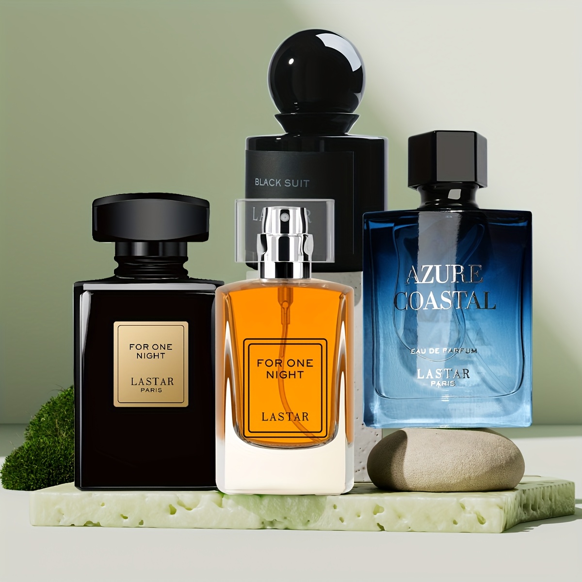 Image of Lastar Men's Eau De Toilette Set, 4 Bottles Of Different Styles Of Perfume, Oriental Gourmand + Marine + Notes, Each Bottle Is A , A Gift For Your Boyfriend Or Friend.