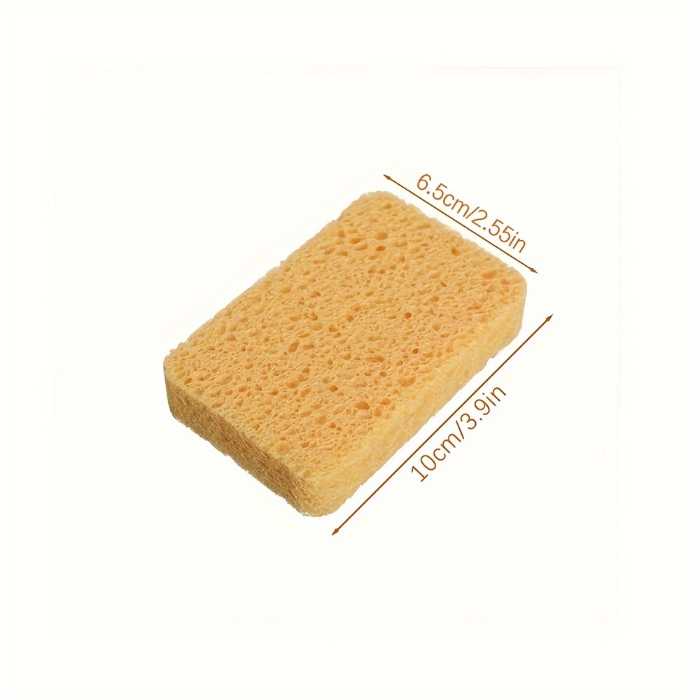 3 pcs kitchen sink drain stand wood pulp sponge for scrubbing   kitchen bathroom plastic material safe for food contact details 4