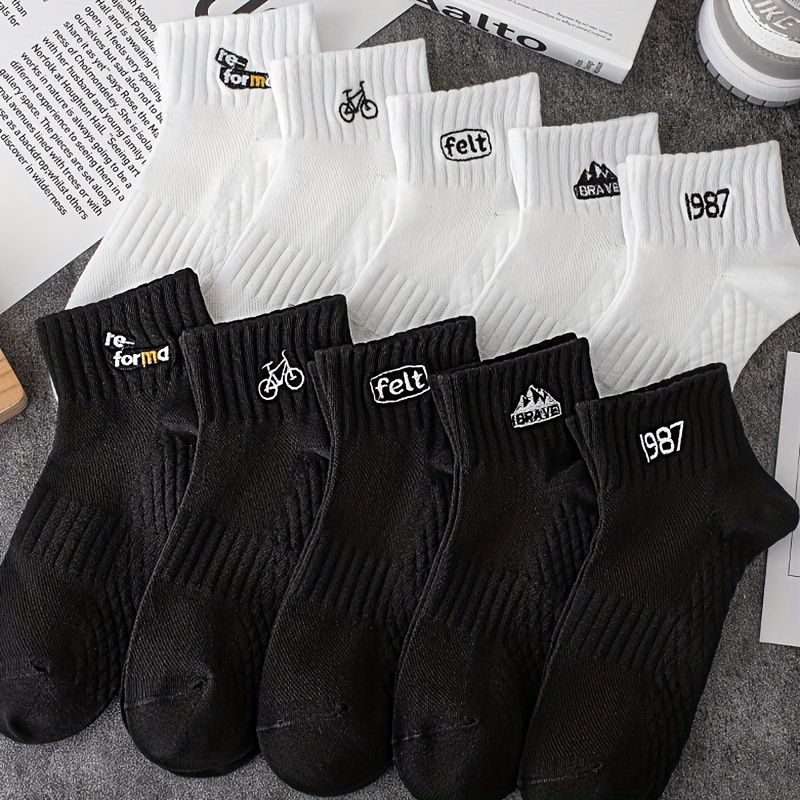 

8 Pairs Of Men' Anti Odor & Sweat Absorption Low Cut Socks, Comfy & Breathable Socks, For Daily & Outdoor Wearing, Spring And Summer