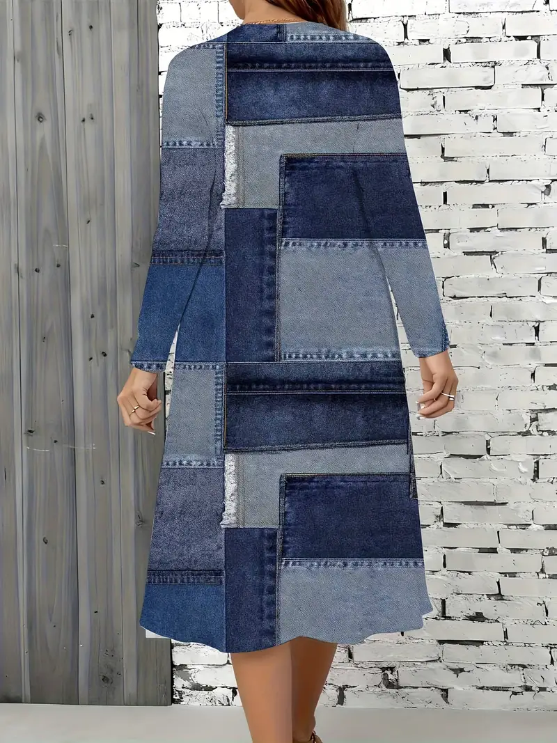 plus size womens denim dress long sleeves pockets - Temu plus size womens denim dress long sleeves pockets - Temu